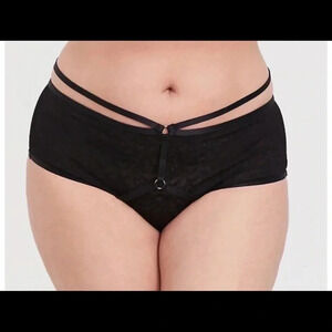Torrid Lace Black Meah Harness Cheeky Panty 00